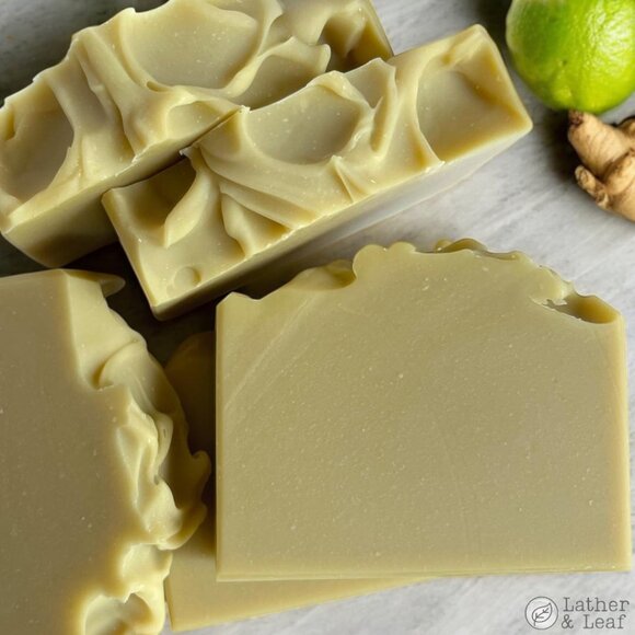 Ginger Lime Cold Process Soap Natural Handcrafted Artisan Soap Bar - Picture 1 of 4